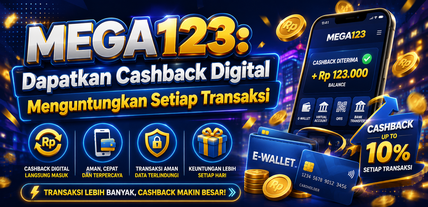 MEGA123: Dapatkan Cashback Digital Menguntungkan Setiap Transaksi